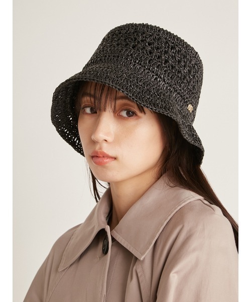 snidel クロシェハット　ブラック SNIDEL 帽子 ハット クロッシェハット レディース : ZOZOTOWN