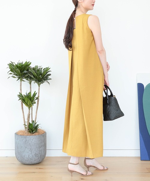 ワンピース BEAMS HEART / バックタック ノースリーブワンピース 