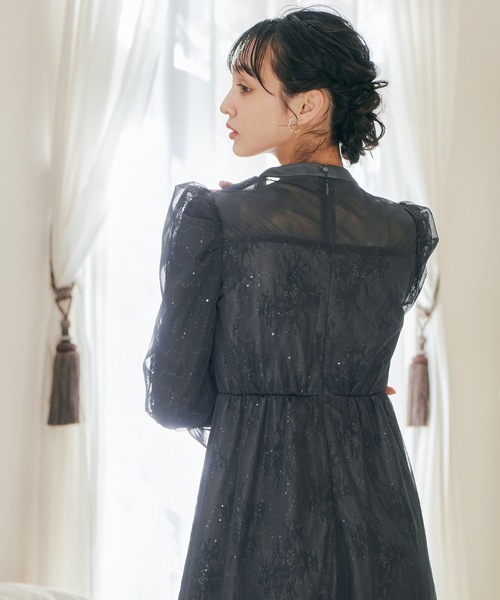 niana（ニアナ） ドレス スパンコール刺繍レースパーティードレス