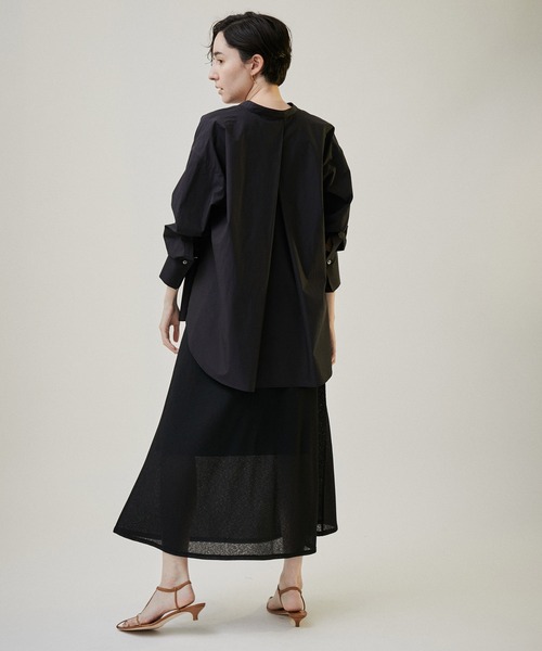 【PORTERNA】Marron long skirt PORTERNA】Foil satin long skirt (PORTERNA/スカート