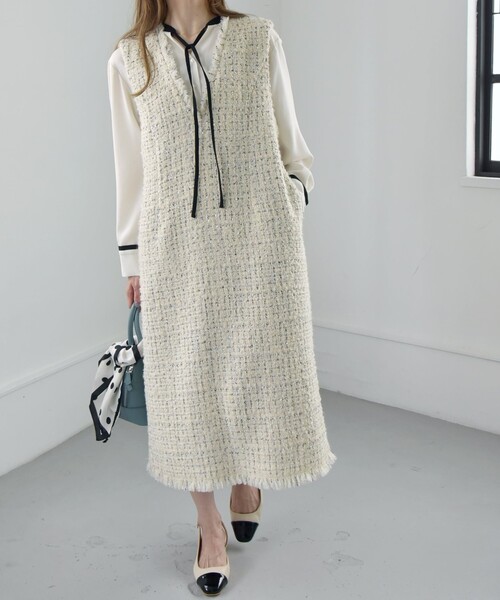 quaranciel ジャンパースカート quaranciel: ファンシー ツイード