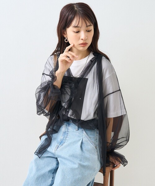 FREAK'S STORE ブラウス シャツ チュールボウタイブラウス