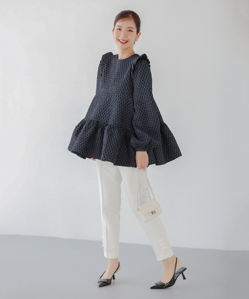 fitmore saayaコラボ！ジャガードティアードトップス saayaコラボ！ジャガードティアードトップス【宅配便】 | Fit more