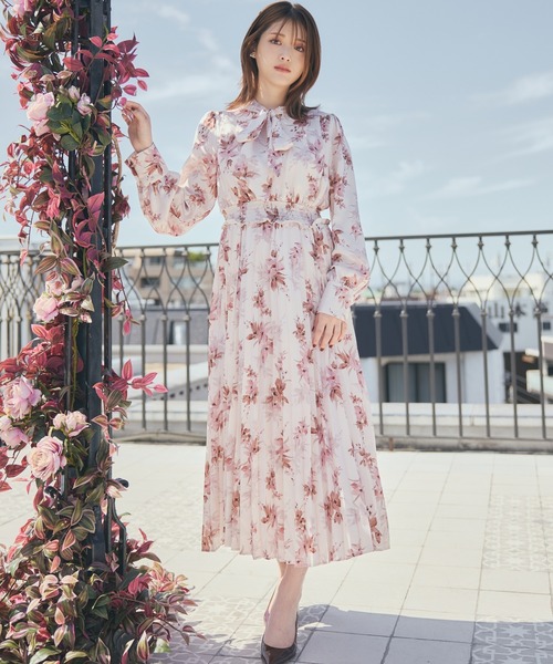 LANTINAM（ランティナム） ワンピース シンビジウム リボンプリーツ