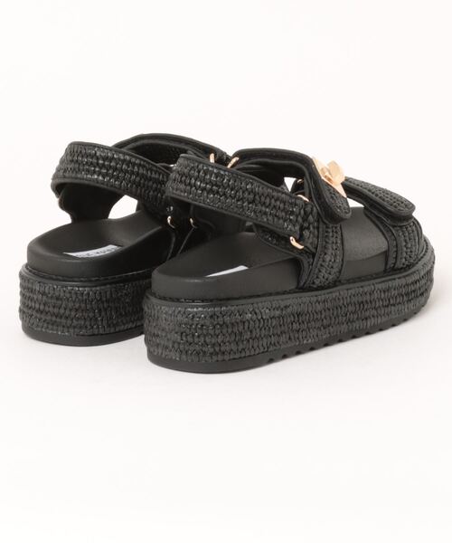 【Steve Madden】Bigmona 上品シルエット厚底サンダル BIGMONA Natural Raffia Leather Women's Platform Sandal