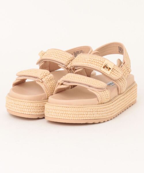STEVE MADDEN サンダル ダブルベルトラフィアサンダル/STEVE