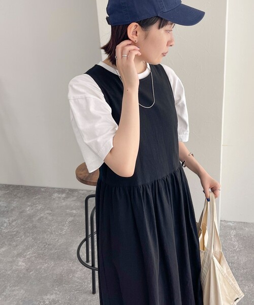 【再入荷】カジュアル ノースリーブ ワンピース バルーン fredy emue ワンピース バルーンノースリーブ : ZOZOTOWN Yahoo