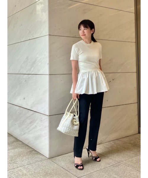 【GW中お値下げ】ESTNATION ペプラムコンビリブニット ESTNATION ニット セーター 「WEB限定」ESTNATION / ペプラム