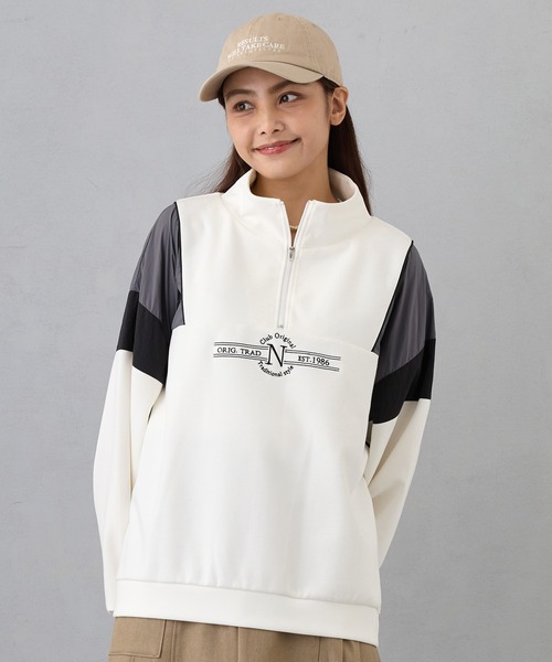 フロントシシュウハーフジップ tシャツ フロントシシュウハーフジップ レディース : ZOZOTOWN