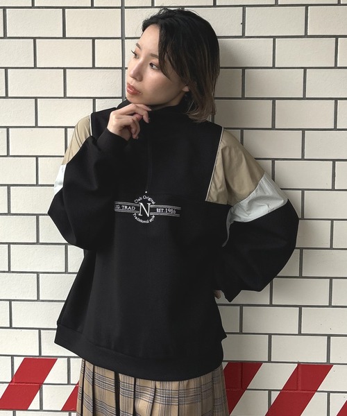 フロントシシュウハーフジップ tシャツ フロントシシュウハーフジップ レディース : ZOZOTOWN
