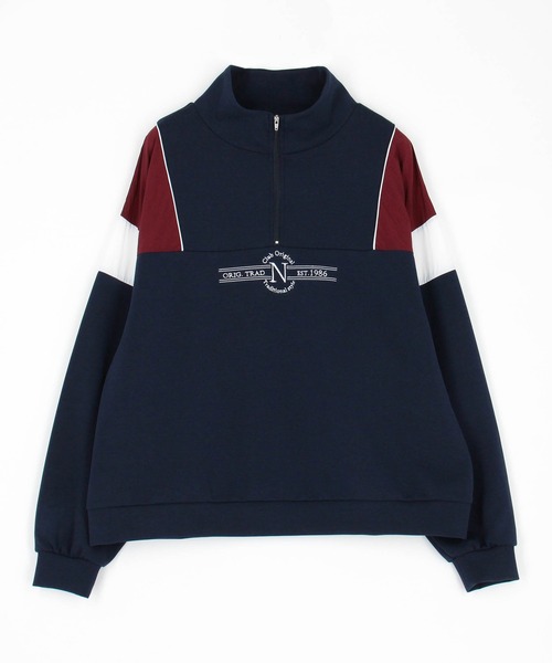 tシャツ フロントシシュウハーフジップ レディース : ZOZOTOWN