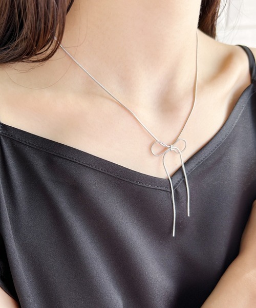 ciite' ネックレス simple ribbon necklace / シンプル リボン