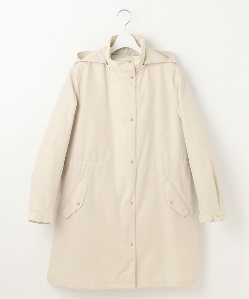 コート アウター 「洗える」スパンライクナイロンタッサー フーデット