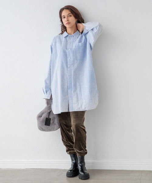 ブラウス シャツ 「HEREIAM」オックスチュニックシャツ レディース HEREIAM ブラウス シャツ 「HEREIAM」オックスチュニックシャツ