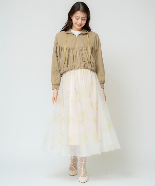 Noela♡ドットフラワーチュールマキシスカート Noela スカート フラワースタッズチュールスカート : ZOZOTOWN