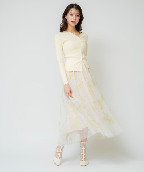 Noela♡大人可愛いスモールブーケフラワー柄フレアスカート Noela♡大人可愛いスモールブーケフラワー柄フレアスカート