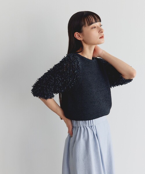 【みい】EMMEL REFINES ニットプルオーバー EMMEL REFINES＞EM HWハイショクリブ ニット プルオーバー