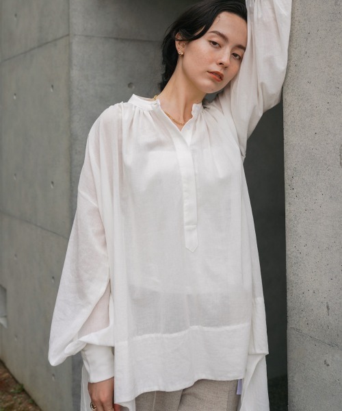 tシャツ コットン楊柳イレギュラーＴチュニック レディース