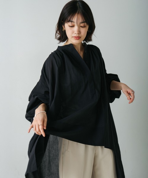 Bou Jeloud tシャツ コットン楊柳イレギュラーTチュニック