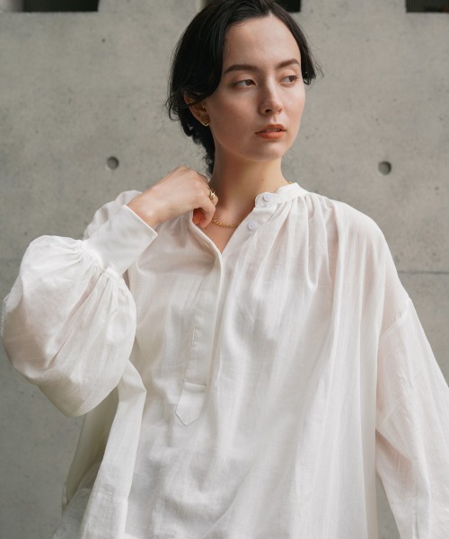 ブラウス シャツ コットン楊柳イレギュラーＴチュニック レディース Bou Jeloud tシャツ コットン楊柳イレギュラーTチュニック