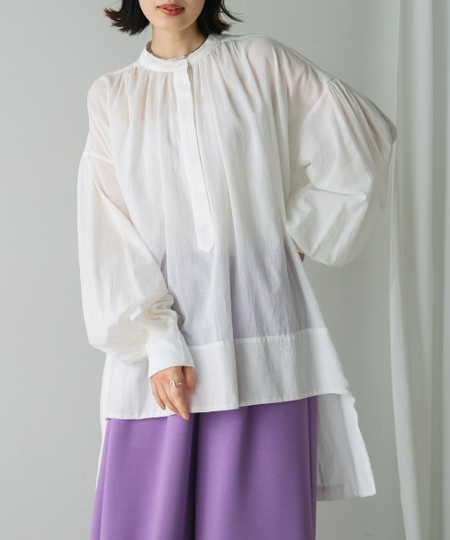 Bou Jeloud tシャツ コットン楊柳イレギュラーTチュニック