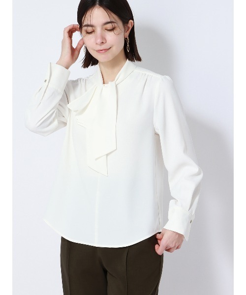 ブラウス シャツ 「洗える」ラッフルボウタイブラウス レディース 洗える】ラッフルボウタイブラウス(ブラウス・シャツ) | a.v.v