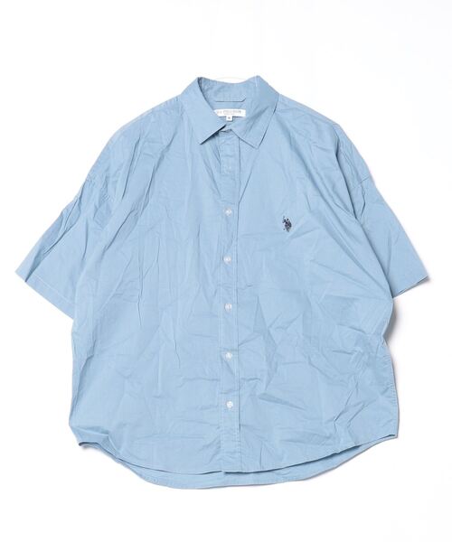 U.S. POLO ASSN. 「U.S. ASSN.」 7分袖シャツ MEDIUM ブルー