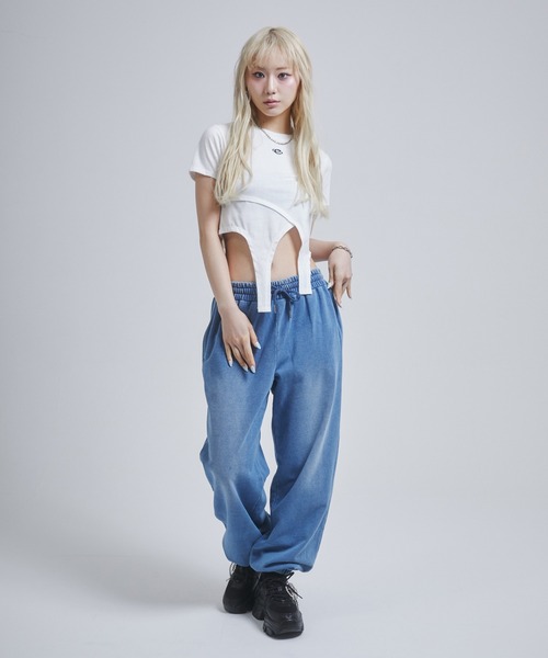 ENVYM スエットパンツ ENVYM スウェットパンツ ジャージ リベットウォッシュスウェット