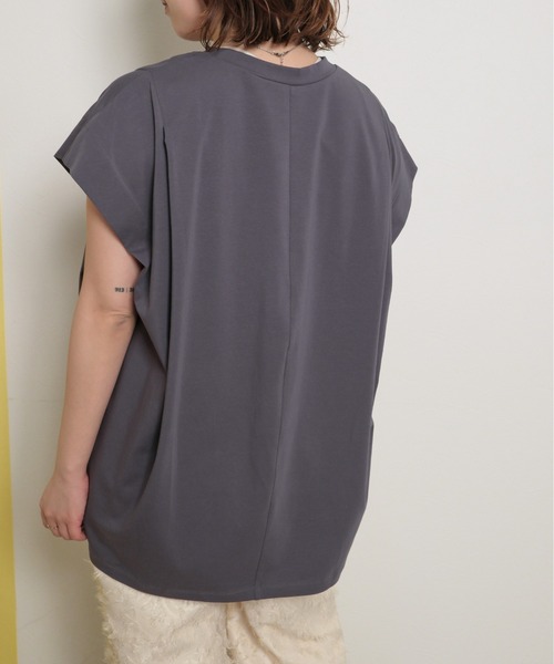 tシャツ パールビジュー付き シルケット天竺使用 ラバー×箔プリント ロゴトップス レディース palm RICHE tシャツ パールビジュー付き シルケット天竺使用