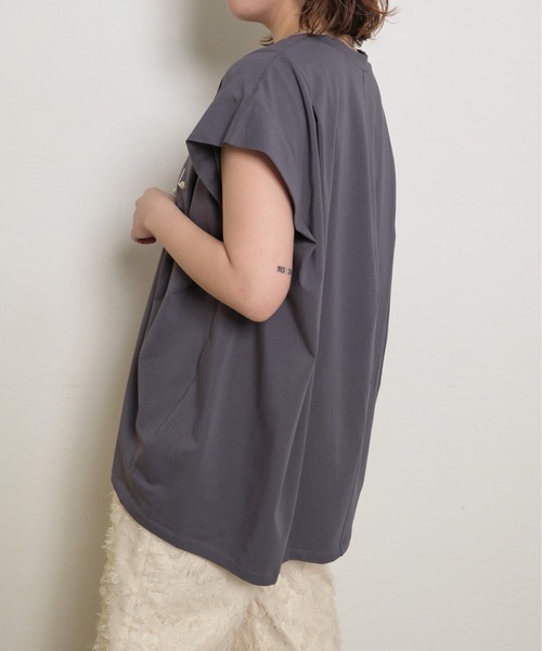 palm RICHE tシャツ パールビジュー付き シルケット天竺使用