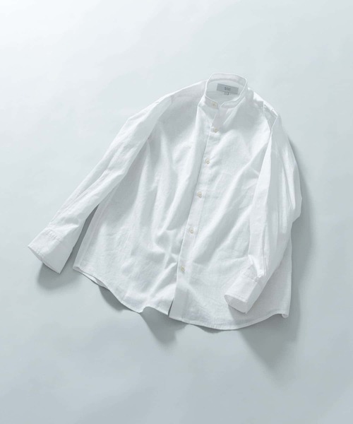URBAN RESEARCH リネン100% 長袖シャツ　ウエストマーク　白 URBAN RESEARCH ROSSO MEN シャツ 「WEB限定」「XLサイズあり