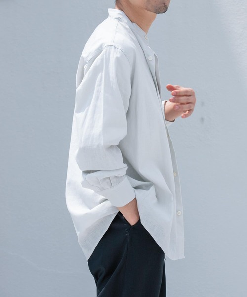 ぱた様ご専用アーバンリサーチ　長袖リネンシャツ　リネン100%　ゆったり URBAN RESEARCH ROSSO MEN シャツ 「WEB限定」「XLサイズあり