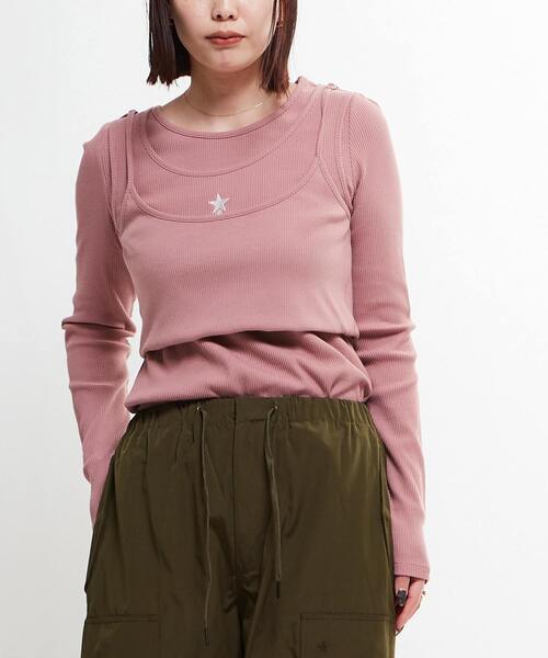 CONVERSE TOKYO tシャツ STAR ONEPOINT RIB LONG SLEEVE TEE