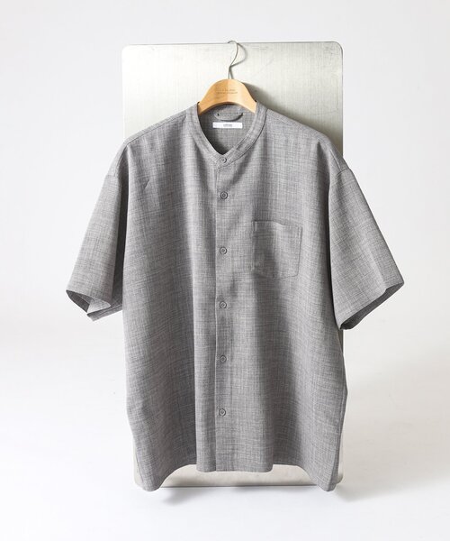 JOURNAL STANDARD relume シャツ TECH CANVAS バンドカラー 半袖