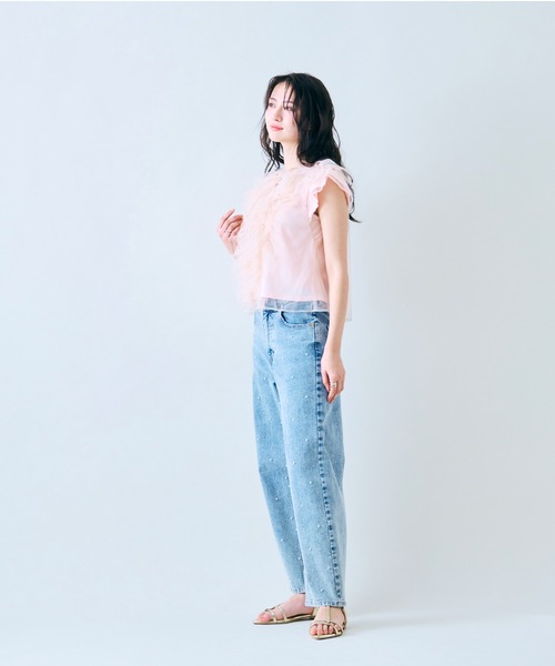 Audie a Muses（オーディア ミューズ） ブラウス シャツ 夏 チュール 