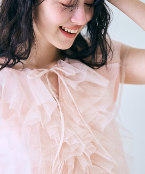 Audie a Muses（オーディア ミューズ） ブラウス シャツ 夏 チュール
