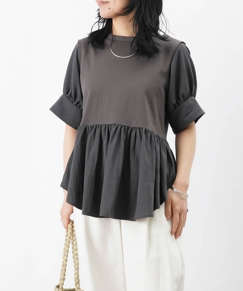 LADY LUCK LUCA tシャツ LC/LLL 異素材使い半袖プルオーバー