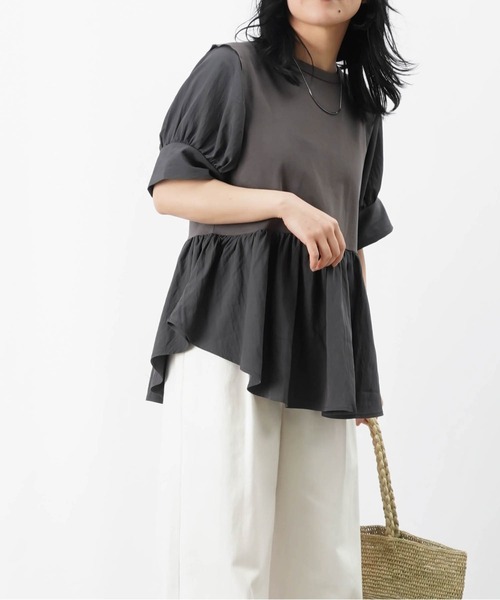 LADY LUCK LUCA tシャツ LC/LLL 異素材使い半袖プルオーバー