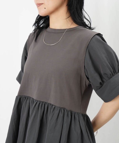 tシャツ LC/LLL 異素材フリルプルオーバー レディース LADY LUCK LUCA tシャツ LC/LLL 異素材フリルプルオーバー