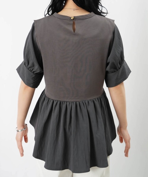 LADY LUCK LUCA tシャツ LC/LLL 異素材使い半袖プルオーバー
