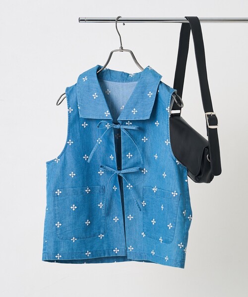 PPベスト/トップス　(ジップアップ、襟付き、黒) SLY | BIG COLLAR ZIP UP 2P トップス (ニット ) |SHEL'TTER
