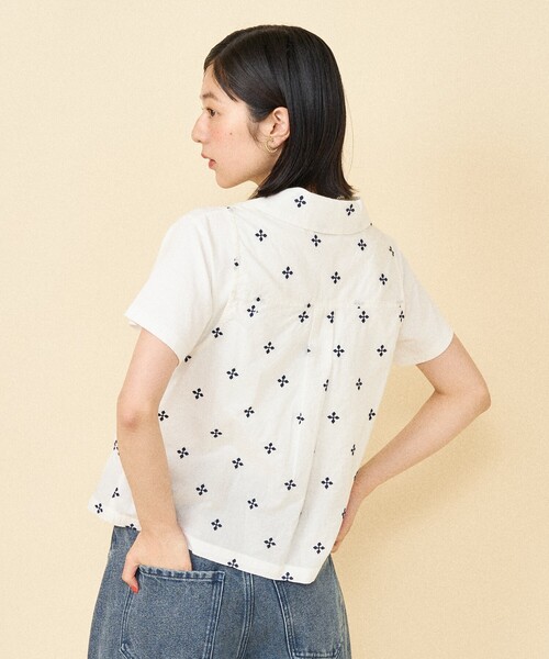 FREAK'S STORE ベスト ジレ インド 小花刺繍 襟付きリボンベスト