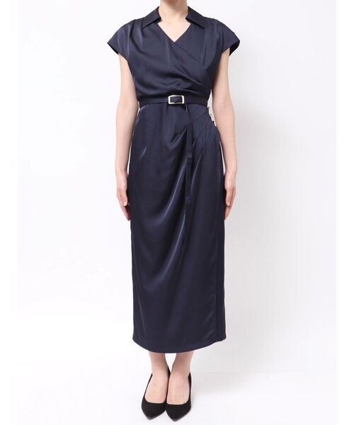 未使用品◆TONAL　カシュクールタックフレアワンピース◆トーナル トーナル TONAL カシュクールマーメイドニットワンピース