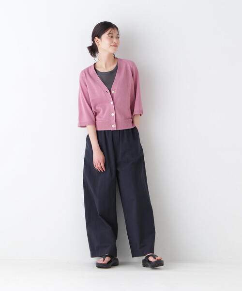 パンツ コットンリネンウェザー近江晒シェフパンツ レディースの画像