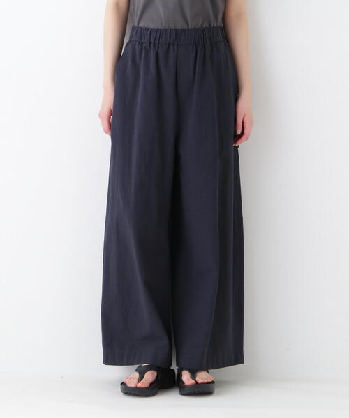 パンツ コットンリネンウェザー近江晒シェフパンツ レディースの画像