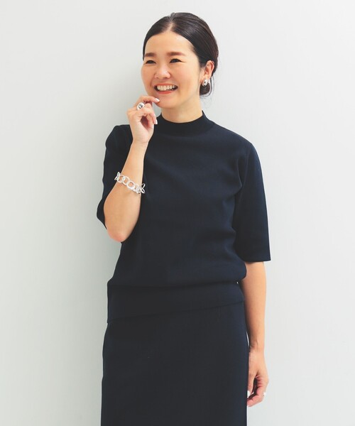 Demi-Luxe BEAMS コットン 五分袖 ハイネックニット［手洗い可］ Demi-Luxe BEAMS（デミルクス ビームス）の「AK+1 / コットン 五