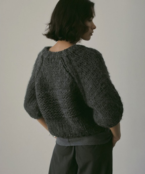 9月末までお値下げ　エトレトウキョウ ハンドニット- CHARCOAL ETRE TOKYO（エトレトウキョウ） ニット セーター ブラッシュドハーフ
