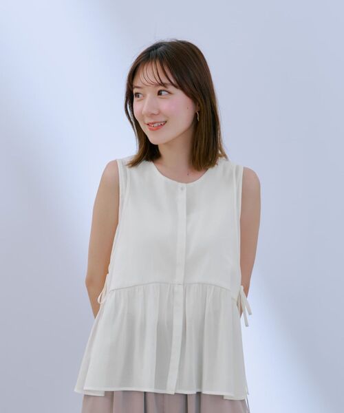 COHINA（コヒナ） ブラウス シャツ ローンペプラムブラウス 「低身長