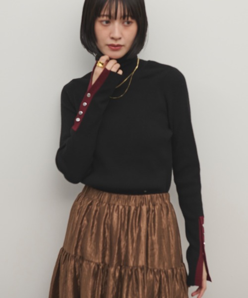 「Shelly island」 タートルネックニット FREE グレー レディース_画像3