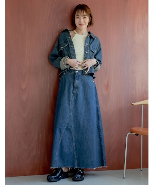 「Re:EDIT」 デニムジャケット LARGE ブルー系その他 レディース